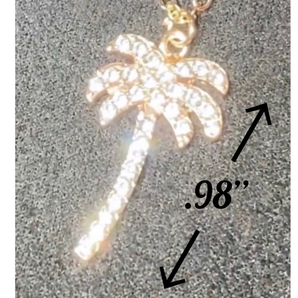 Rhinestone Palm tree adjustable necklace - Picture 4 of 4